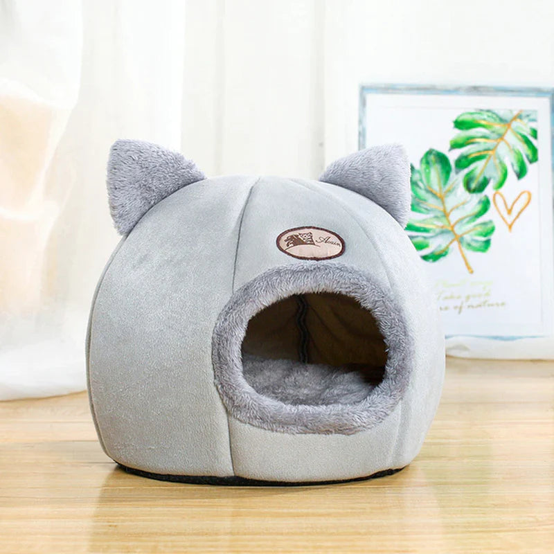 Cozy Winter Cat Bed – Deep Sleep Tent Nest for Cats & Small Dogs