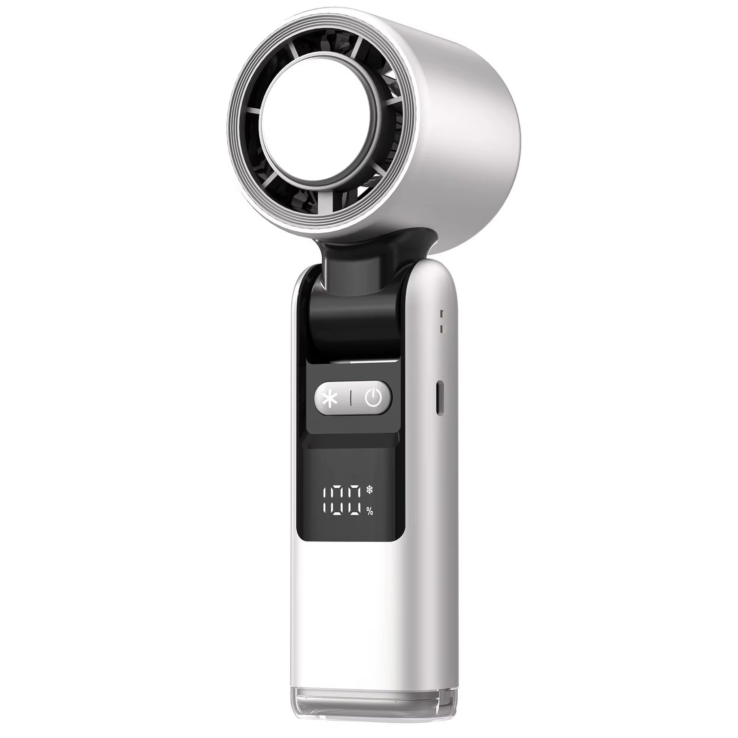 "100 Turbos Mini USB Cold Fan – Super Fast Turbo Speed with Digital Display | Ice-Chilled Air for Camping, Office, Dorm & Outdoor Use"