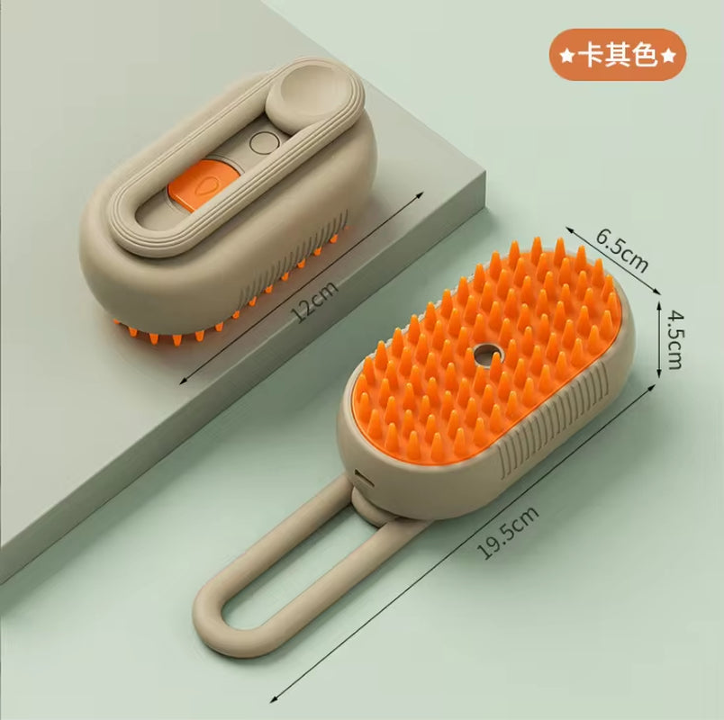 Electric Pet Spray Comb – Hair Removal & Anti-Static Grooming Brush for Cats & Dogs - One-Touch Spray Function | De-Shedding, Cleaning & Massaging Comb for Pets