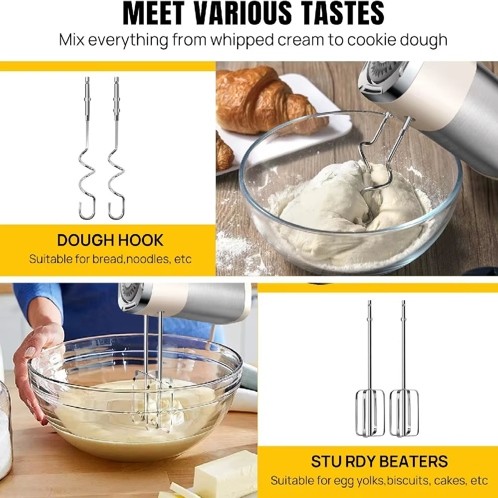 Hand Mixer Electric 2000W Kitchen Mixers Turbo Boost/Self-Control 5 Speed+Eject Button,Easy Whipping Dough,Cream,Egg
