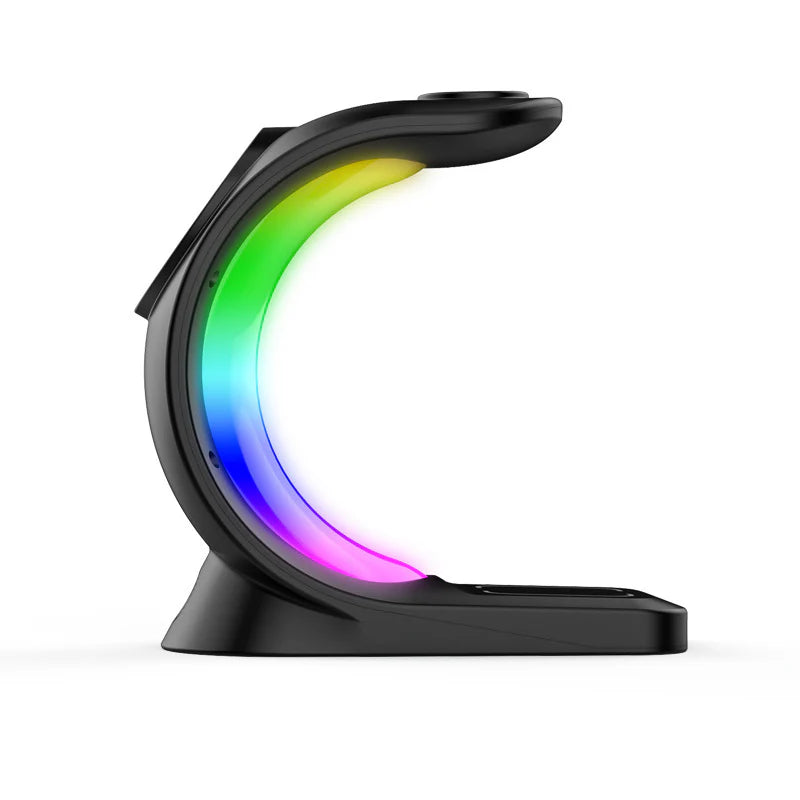 4-in-1 Magnetic Wireless Charging Station – Fast Charger with Atmosphere Light for iPhone, Apple Watch & AirPods Pro