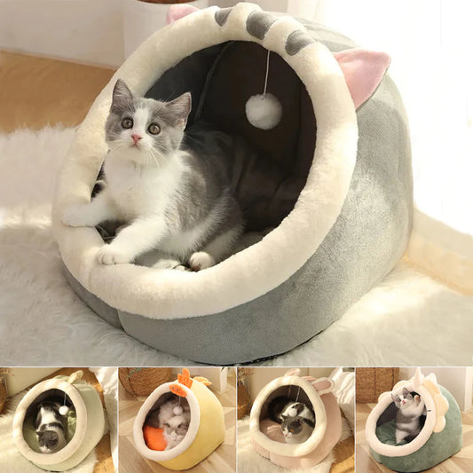 Soft & Warm Cat Bed – Cozy Tent-Style Lounger for Cats & Small Dogs (Washable Cushion)