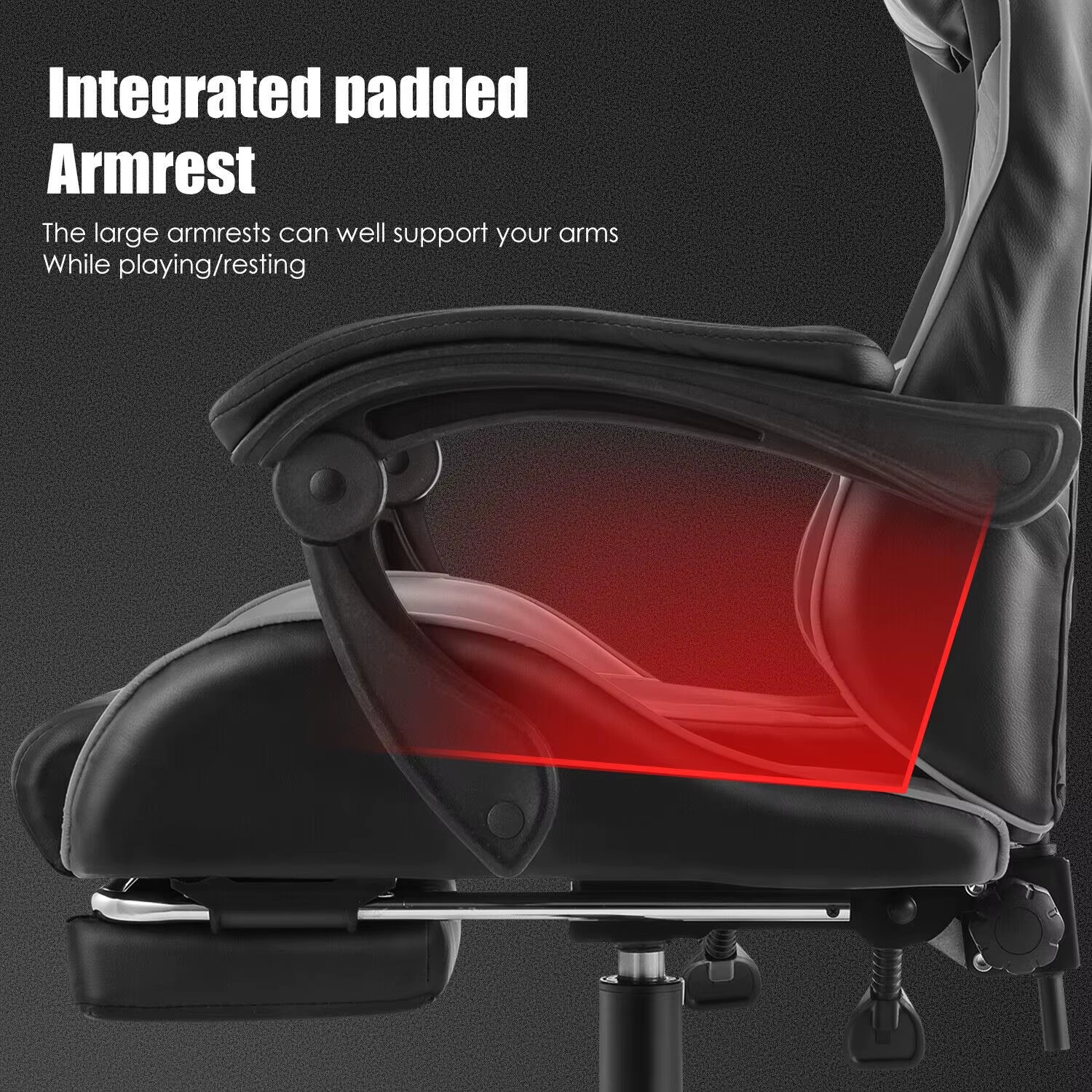 Gaming Chair Ergonomic Computer Chair Office Chair Desk Swivel Chair Adjustable Reclining Footrest Cushion,Massage Pillow