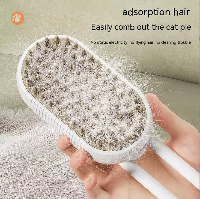 Electric Pet Spray Comb – Hair Removal & Anti-Static Grooming Brush for Cats & Dogs - One-Touch Spray Function | De-Shedding, Cleaning & Massaging Comb for Pets