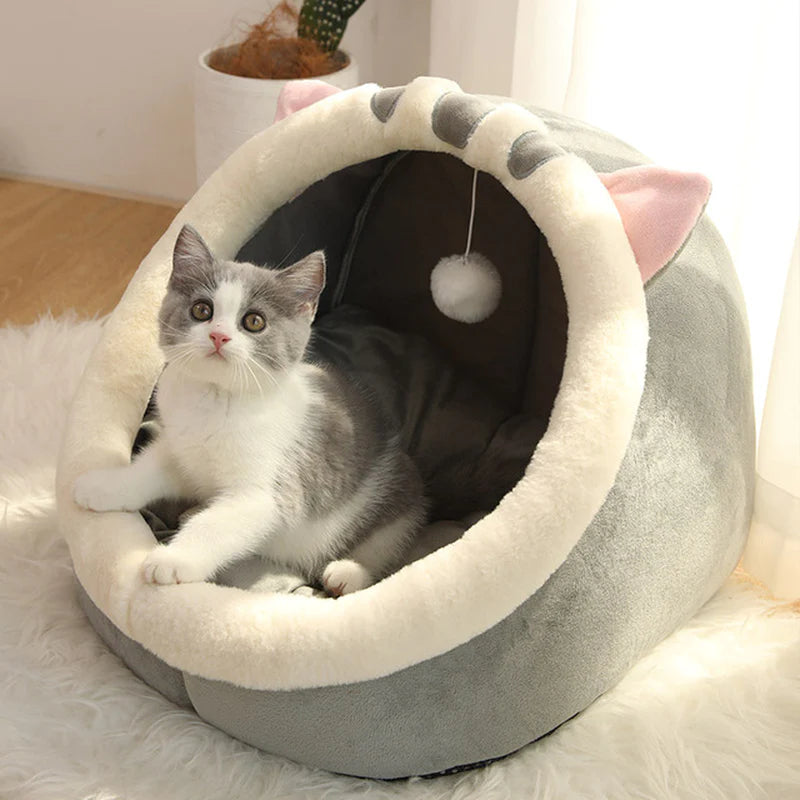 Soft & Warm Cat Bed – Cozy Tent-Style Lounger for Cats & Small Dogs (Washable Cushion)