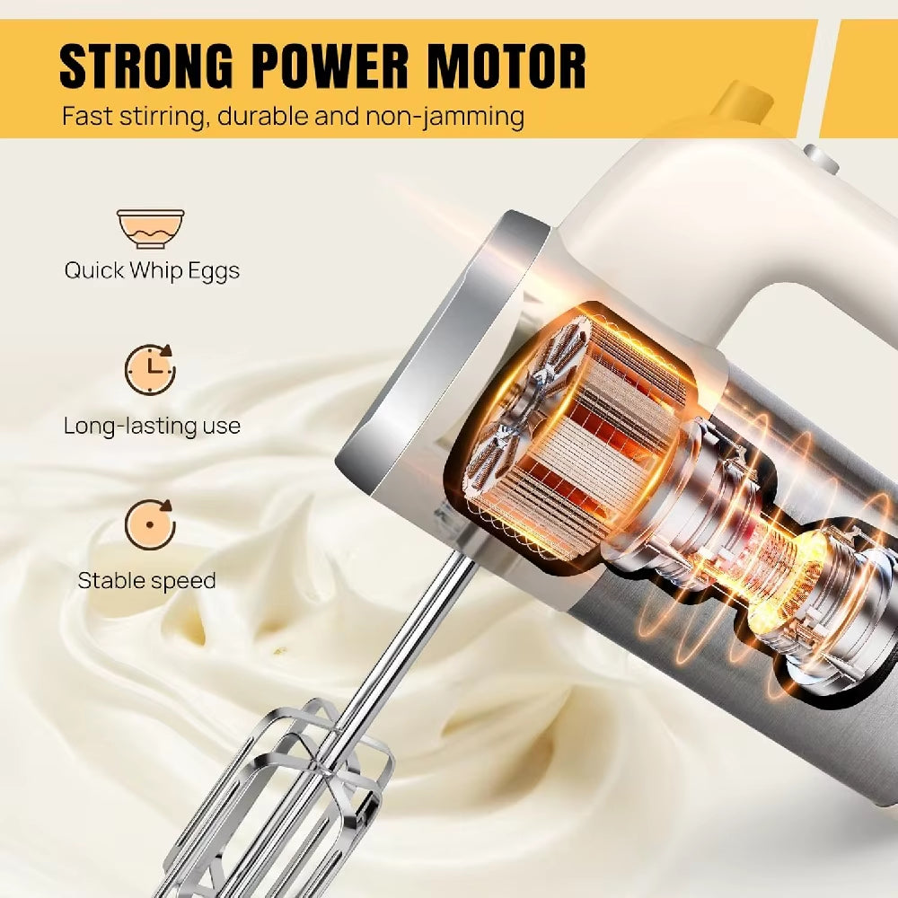 Hand Mixer Electric 2000W Kitchen Mixers Turbo Boost/Self-Control 5 Speed+Eject Button,Easy Whipping Dough,Cream,Egg
