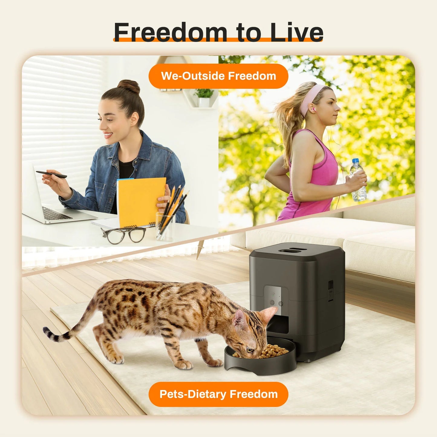 Smart Automatic Pet Feeder – Remote Control, Timed & Portion-Controlled Feeding