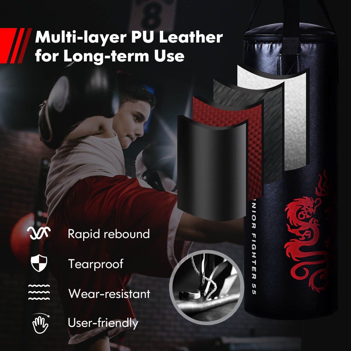 5 Pieces Kids Punching Bag Set Boxing Set with Gloves