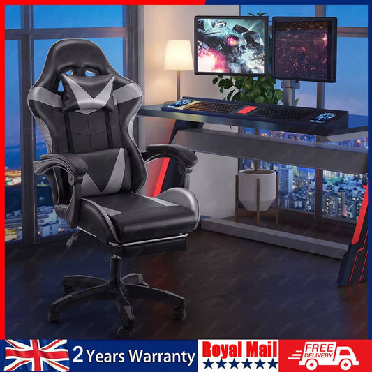 Gaming Chair Ergonomic Computer Chair Office Chair Desk Swivel Chair Adjustable Reclining Footrest Cushion,Massage Pillow