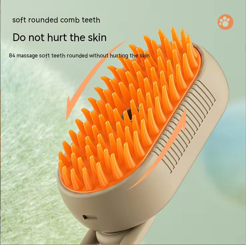 Electric Pet Spray Comb – Hair Removal & Anti-Static Grooming Brush for Cats & Dogs - One-Touch Spray Function | De-Shedding, Cleaning & Massaging Comb for Pets