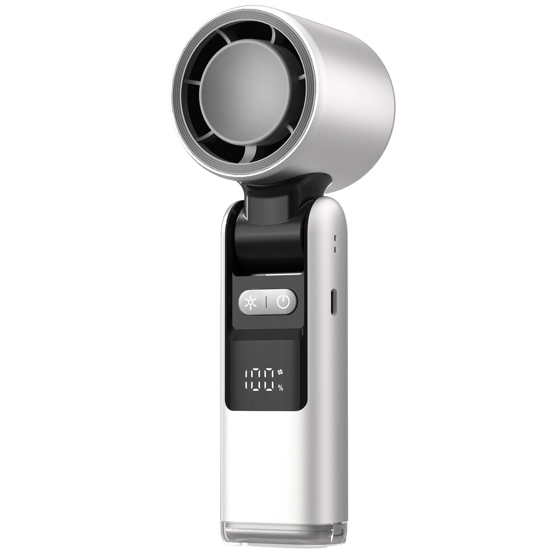 "100 Turbos Mini USB Cold Fan – Super Fast Turbo Speed with Digital Display | Ice-Chilled Air for Camping, Office, Dorm & Outdoor Use"